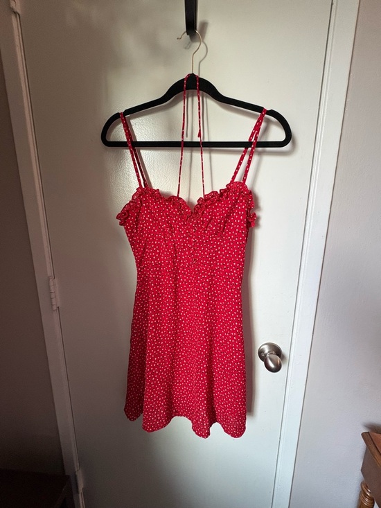 Princess Polly Dresses & Skirts - Princess Polly Red Printed Ruffle Mini Dress